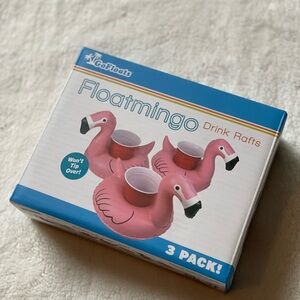 Pink Flamingo Drink Floaties Rafts Set of 3 New in Box